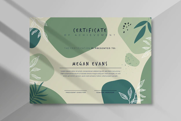 Free Vector | Modern certificate template with leaves