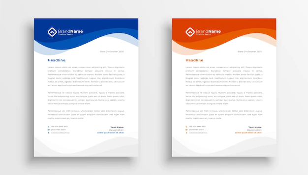 Free Vector | Modern company business letterhead template design