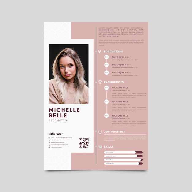 Free Vector | Modern cv template with photo