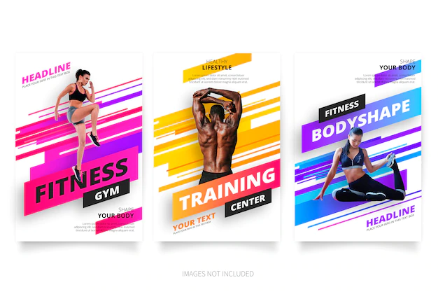 Free Vector | Modern fitness & gym brochure collection