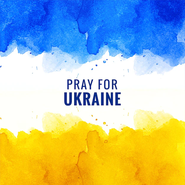 Free Vector | Modern flag theme pray for ukraine text texture background