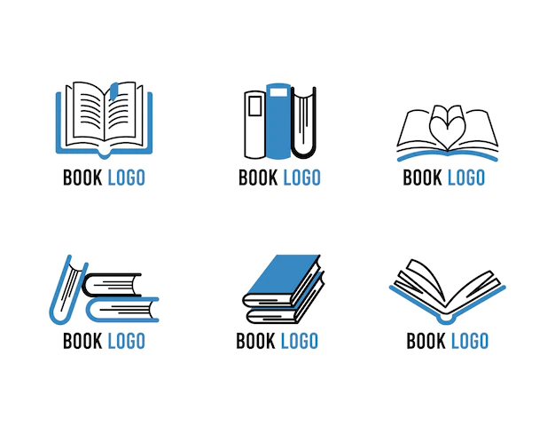 Free Vector | Modern flat book logo set