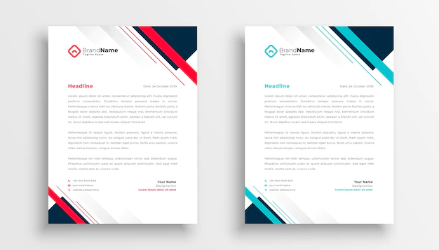 Free Vector | Modern geometric business company letterhead template