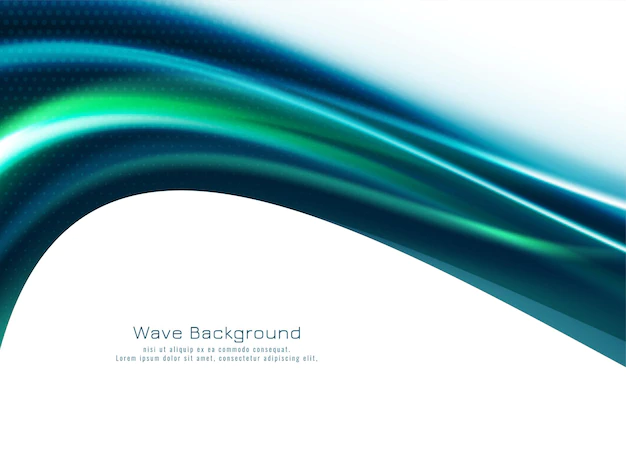 Free Vector | Modern green and blue color wave flowing design background