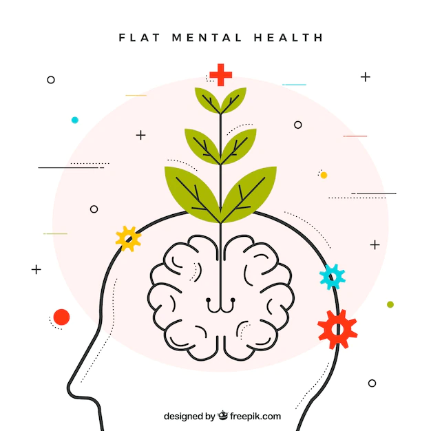 Free Vector | Modern mental health concept with flat design