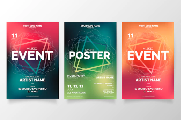 Free Vector | Modern music event poster collection