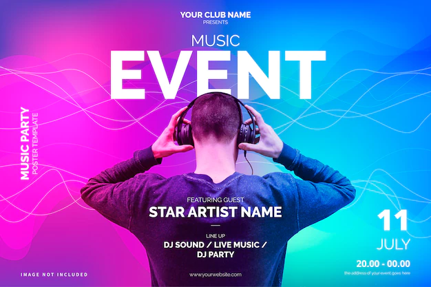 Free Vector | Modern music event poster template