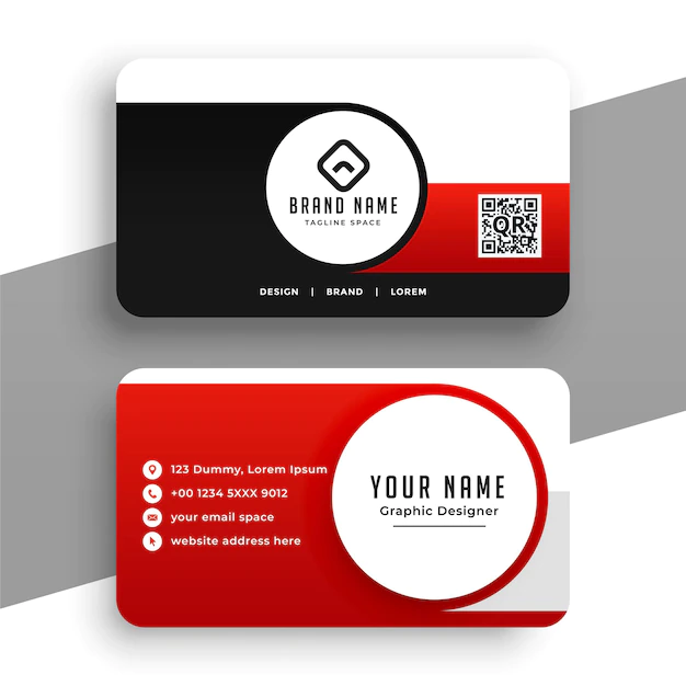 Free Vector | Modern red business card for your business