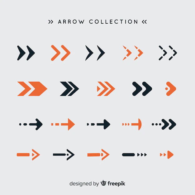 Free Vector | Modern set of colorful arrows with flat design