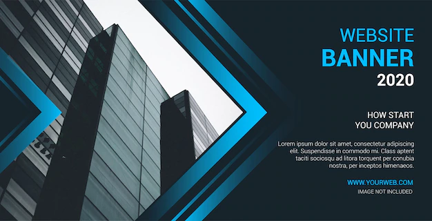 Free Vector | Modern website banner with abtract blue shapes