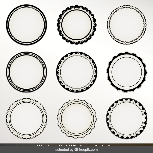 Free Vector | Monochrome circular labels