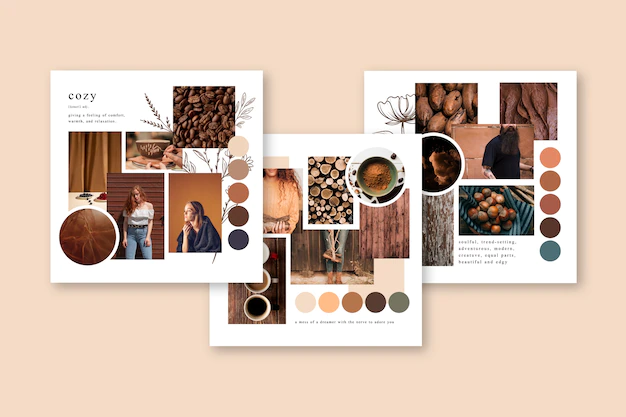 Free Vector | Mood board template in autumn colors