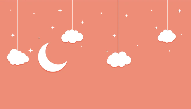 Free Vector | Moon stars and clouds flat paperbut style background