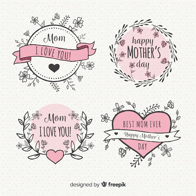 Free Vector | Mother's day badge collection