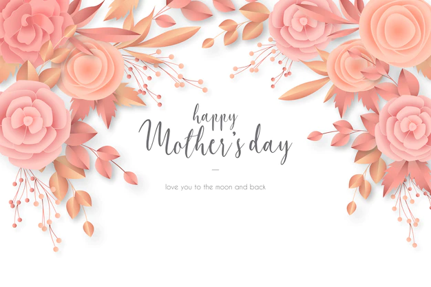 Free Vector | Mother's day card with elegant flowers