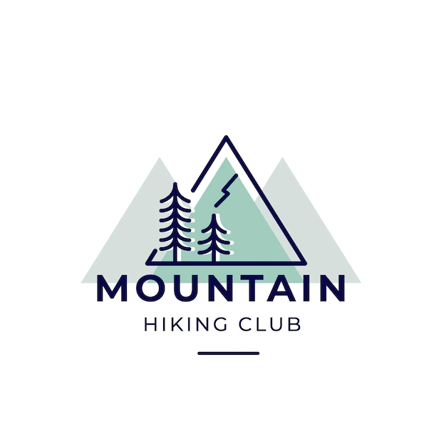Free Vector | Mountain hiking club logo