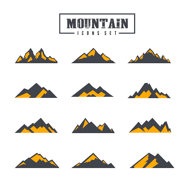 Free Vector | Mountain icons collection