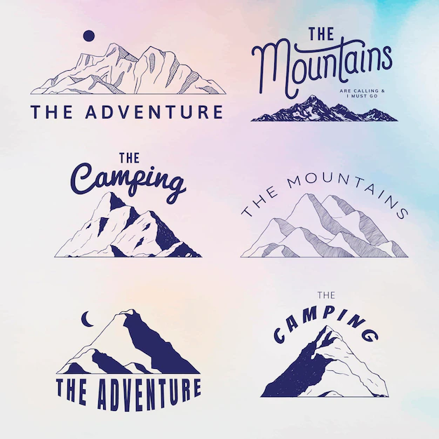 Free Vector | Mountain shapes for logo
