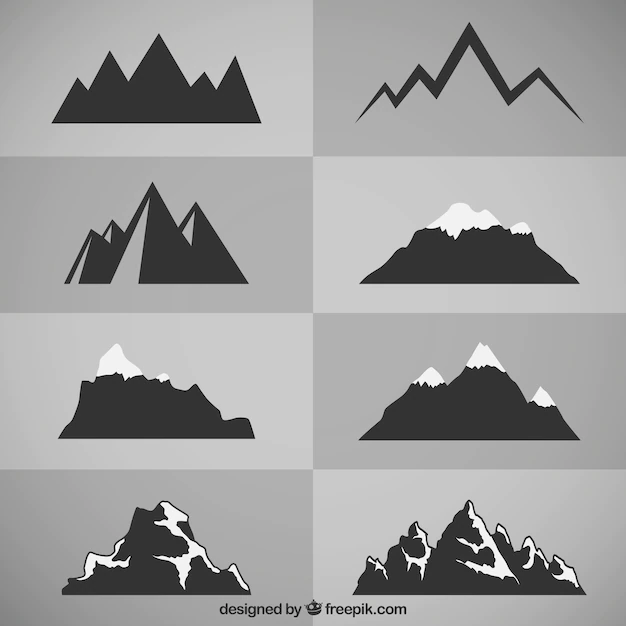 Free Vector | Mountain silhouettes