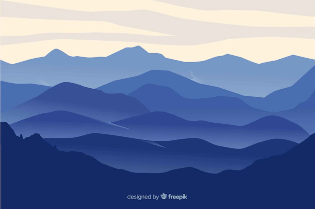 Free Vector | Mountains landscape blue gradient