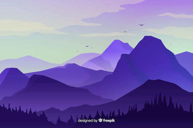 Free Vector | Mountains landscape with high peaks