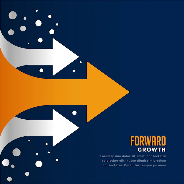 Free Vector | Moving forward and leading arrow concept template
