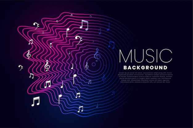 Free Vector | Music background with sound wave and notes