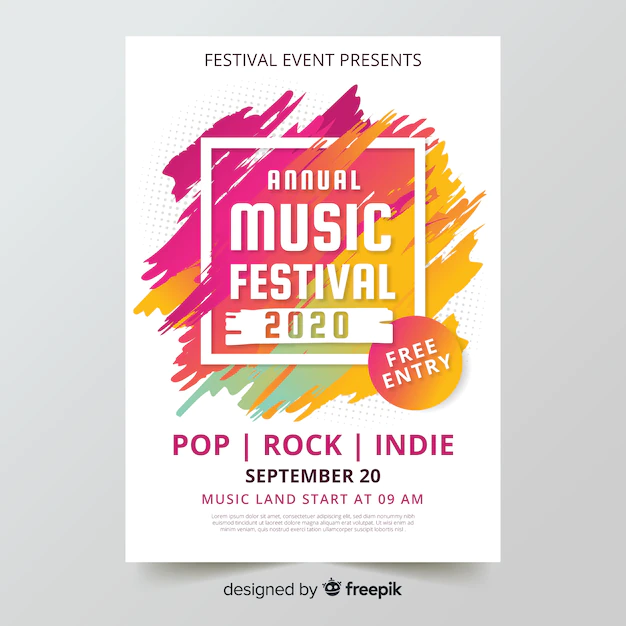 Free Vector | Music festival poster template