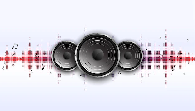 Free Vector | Music speaker with wave equalizer frequency background