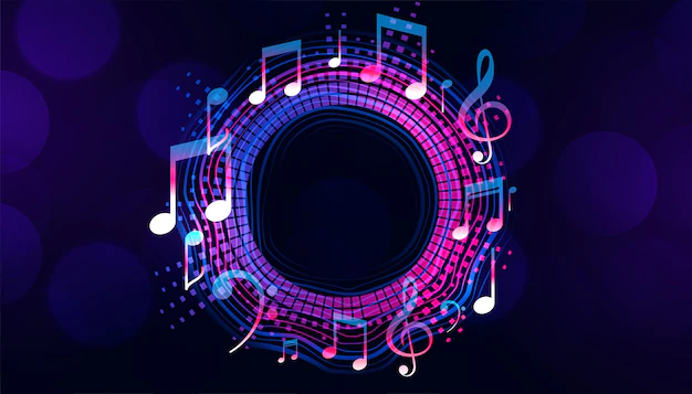 Free Vector | Musical notes frame with text space