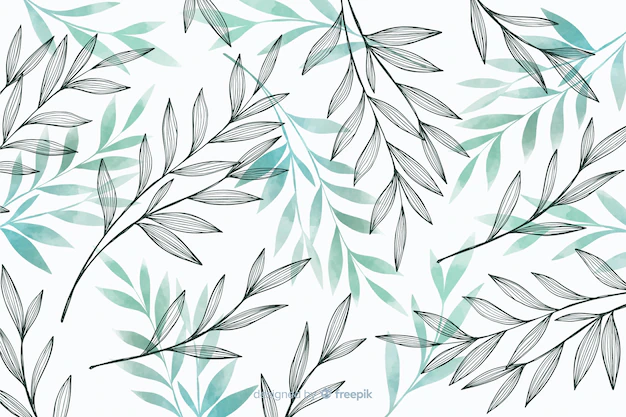 Free Vector | Nature background with gray and blue leaves