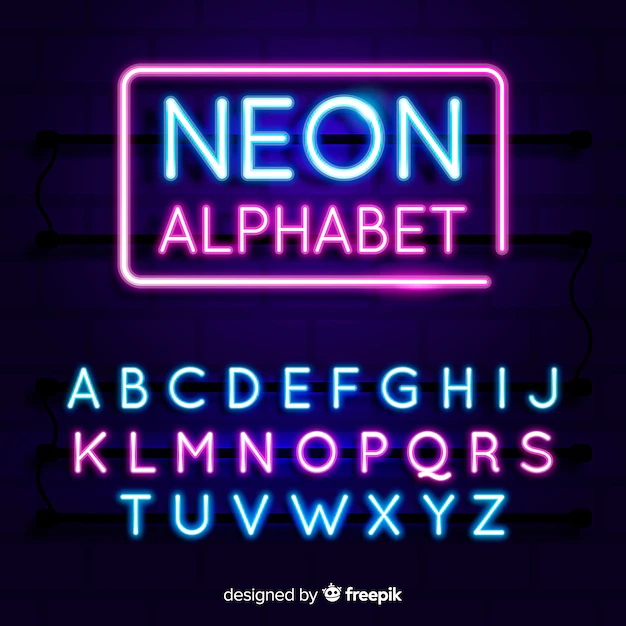 Free Vector | Neon alphabet