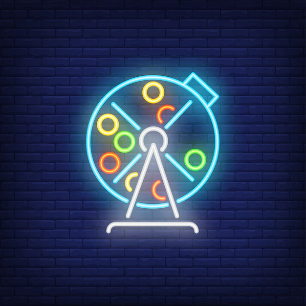 Free Vector | Neon icon of lottery drum