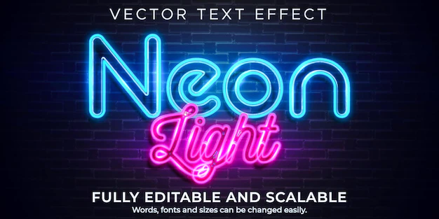 Free Vector | Neon light text effect