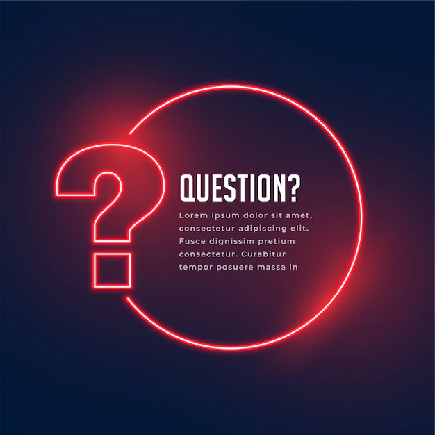 Free Vector | Neon style question mark template for help and support