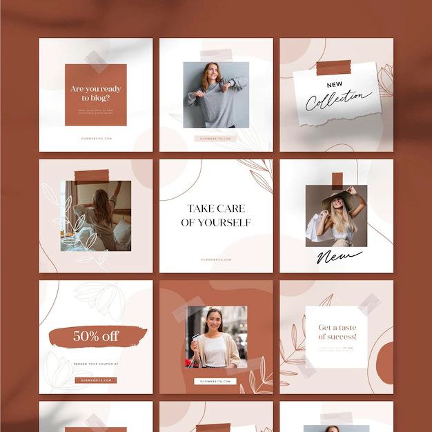 Free Vector | New collection sale instagram puzzle feed