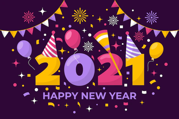 Free Vector | New year 2021 background in flat design