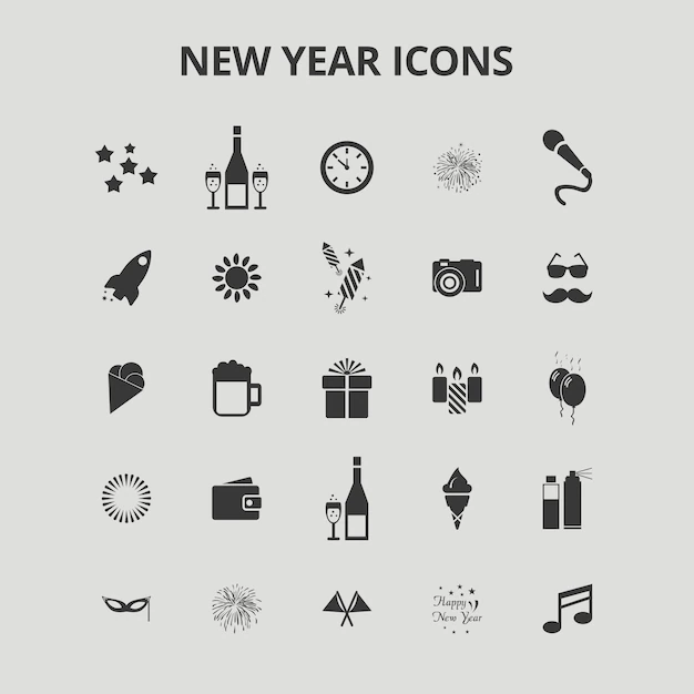 Free Vector | New year icons