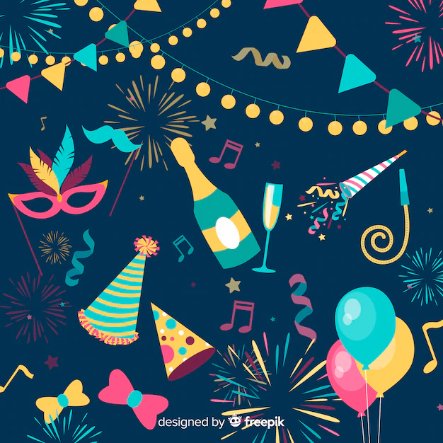 Free Vector | New year party elements collection