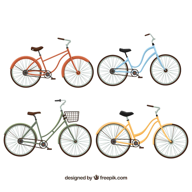 Free Vector | Nice vintage bikes in flat design