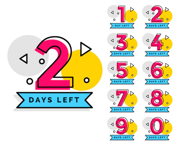 Free Vector | Number of days left badge for sale or promotion