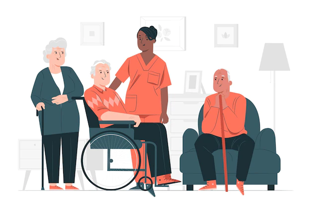 Free Vector | Nursing home concept illustration
