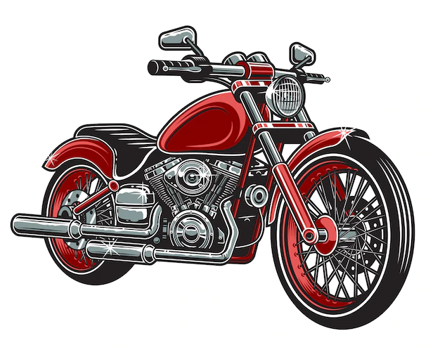 Free Vector | Of red color motorcycle isolated on white background.