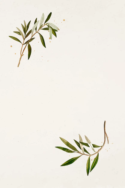 Free Vector | Olive branch pattern on a beige background template vector