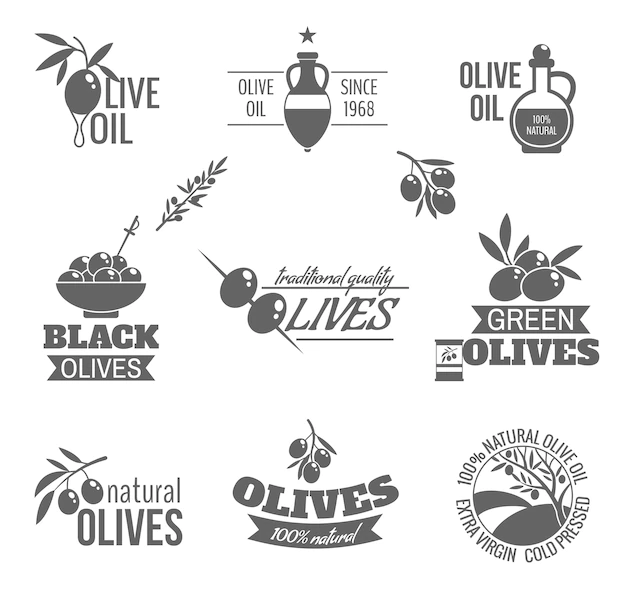 Free Vector | Olive oil badges in vintage style