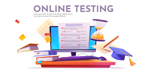 Free Vector | Online testing banner