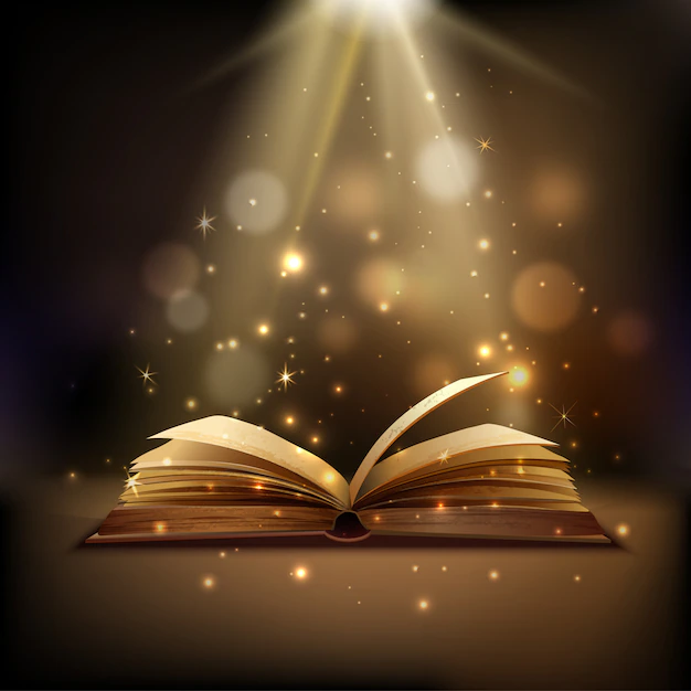 Free Vector | Open book with mystic bright light