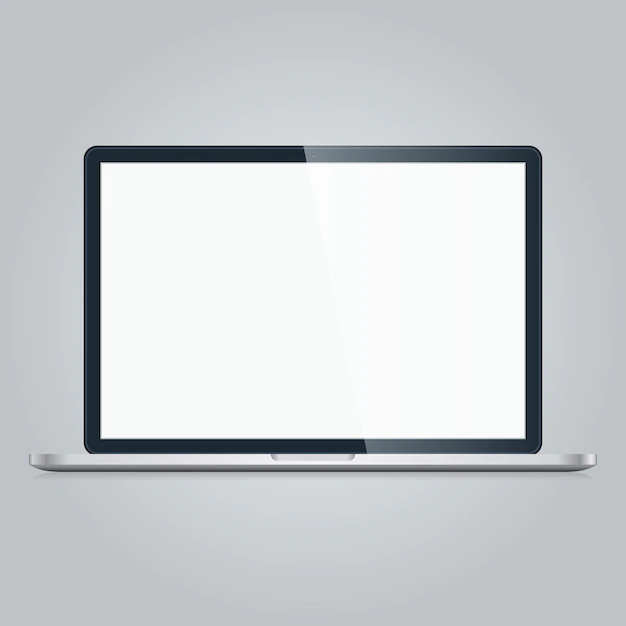 Free Vector | Open modern laptop with blank screen isolated on white
