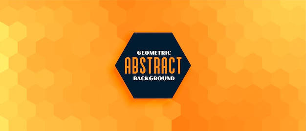 Free Vector | Orange yellow geometric hexagonal pattern banner