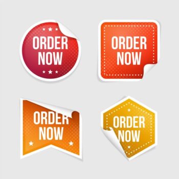 Free Vector | Order now promo stickers